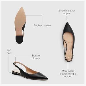 NEW Coach Elegant Black Slingback Flats